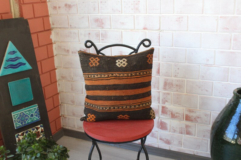 Ethnic Pillow Case Decorative Pillow P- 899 18x18 Kilim Pillow Cover Vintage Kilim Pillow Bohemian Pillow Cover