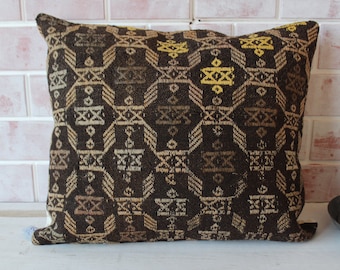 19x22 inch Kilim Cushion Cover, Ethnic Kilim Pillow, Bohemian Kilim Pillow / P- 234