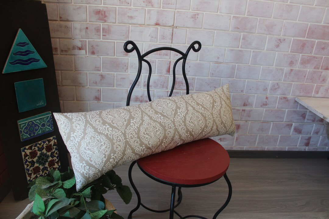 Damask Lumbar Pillow Cover Beige Damask Pillow Bed Pillow Etsy