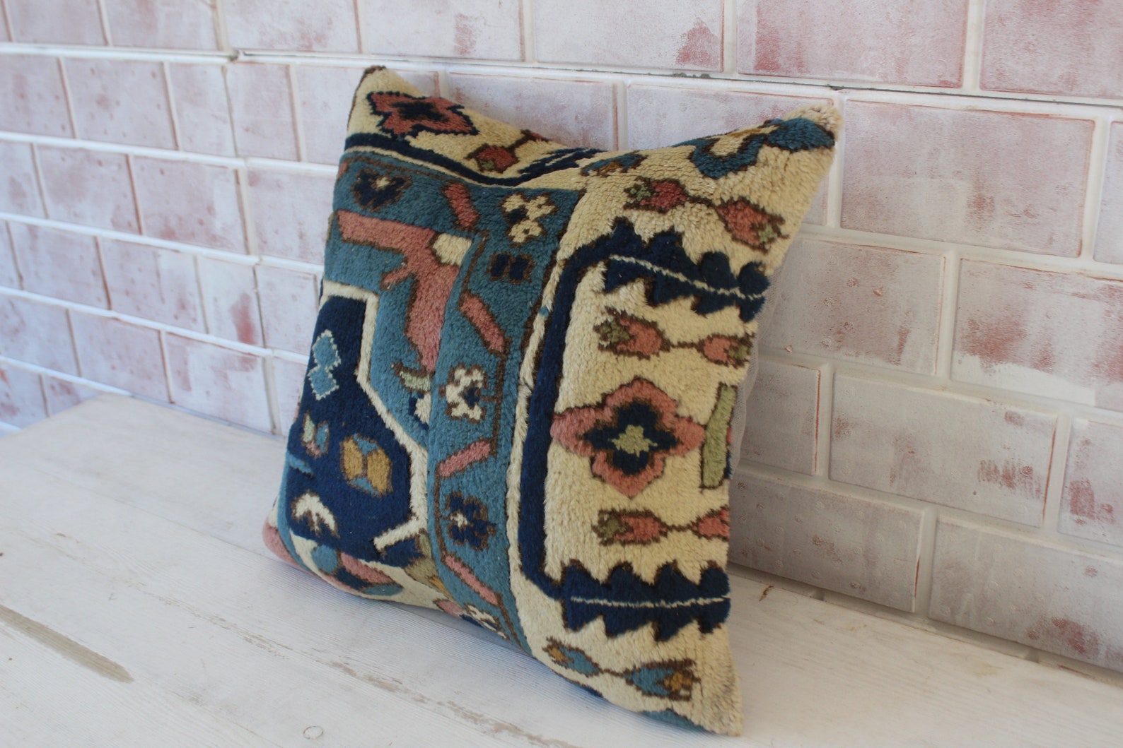 18 x 18 Vintage Teppich Kissen Teppich Kissenbezug ...