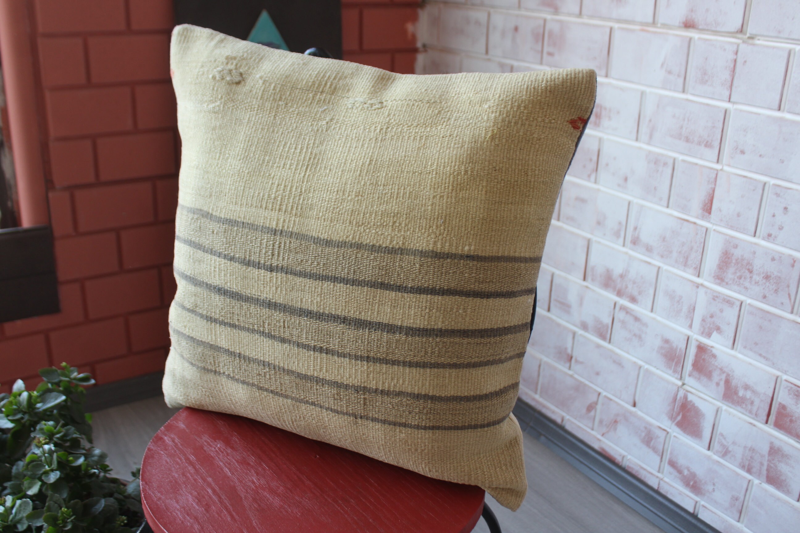 Natural Wool Kilim Pillow Beige Kilim Pillow Cover Kilim Etsy