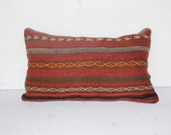 24 x 24 インチ ストライプ キリム ピロー、60 x 60 cm 幾何学模様