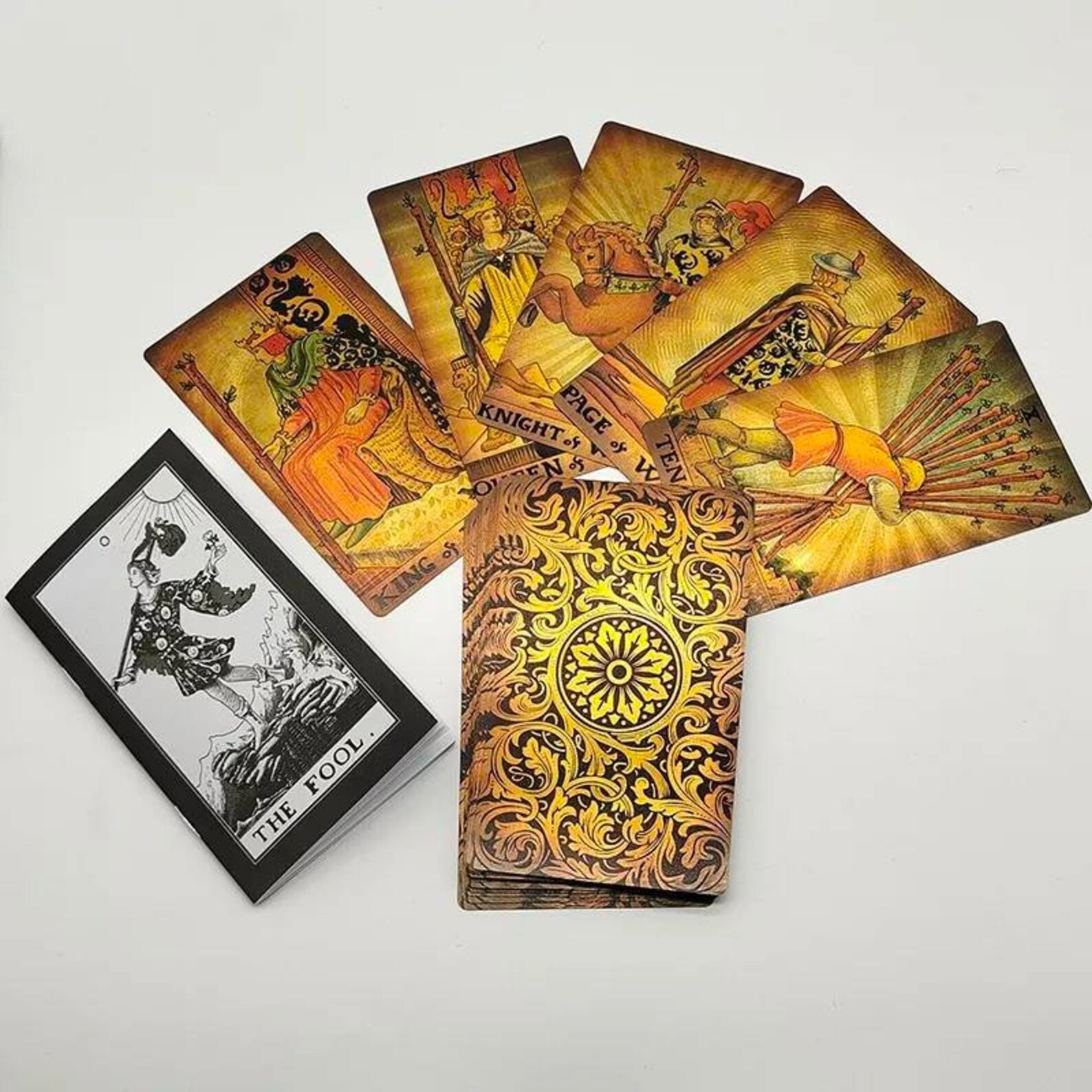 Gold Foil Tarot Tarot Deck With Guidebook Rider Waite Tarot Etsy 