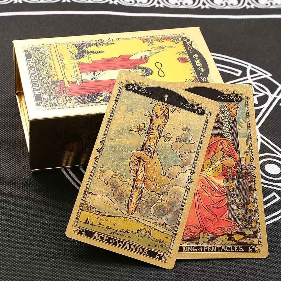 Gold Foil Tarot Tarot Deck With Guidebook Rider Waite Tarot Etsy UK