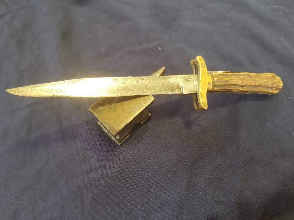 1800's folding bowie/dagger knife Etsy