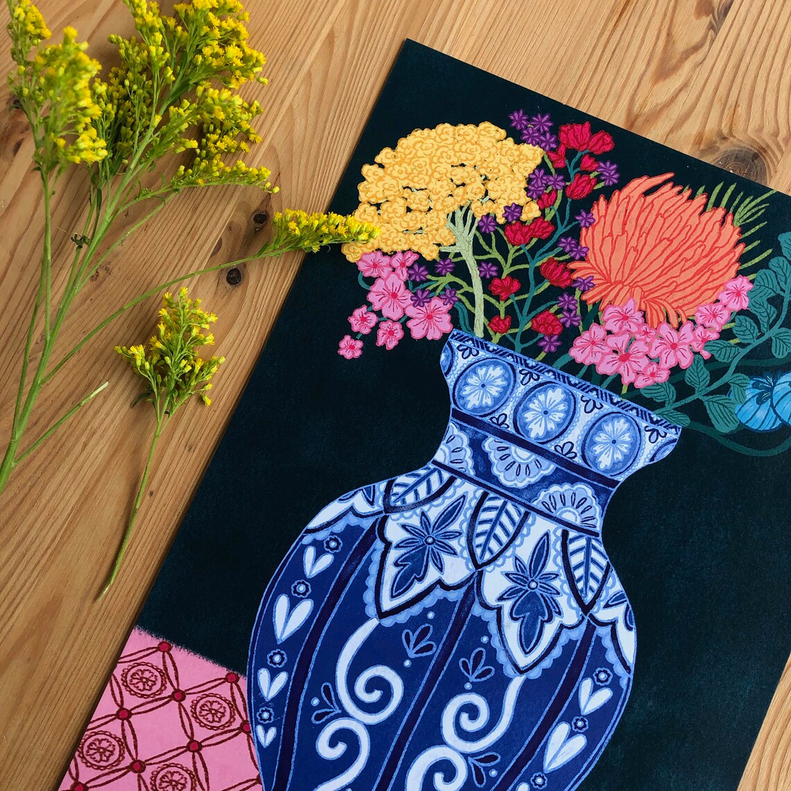 Flowers From the Garden Art Print -interior Print, Illustration, Wall ...