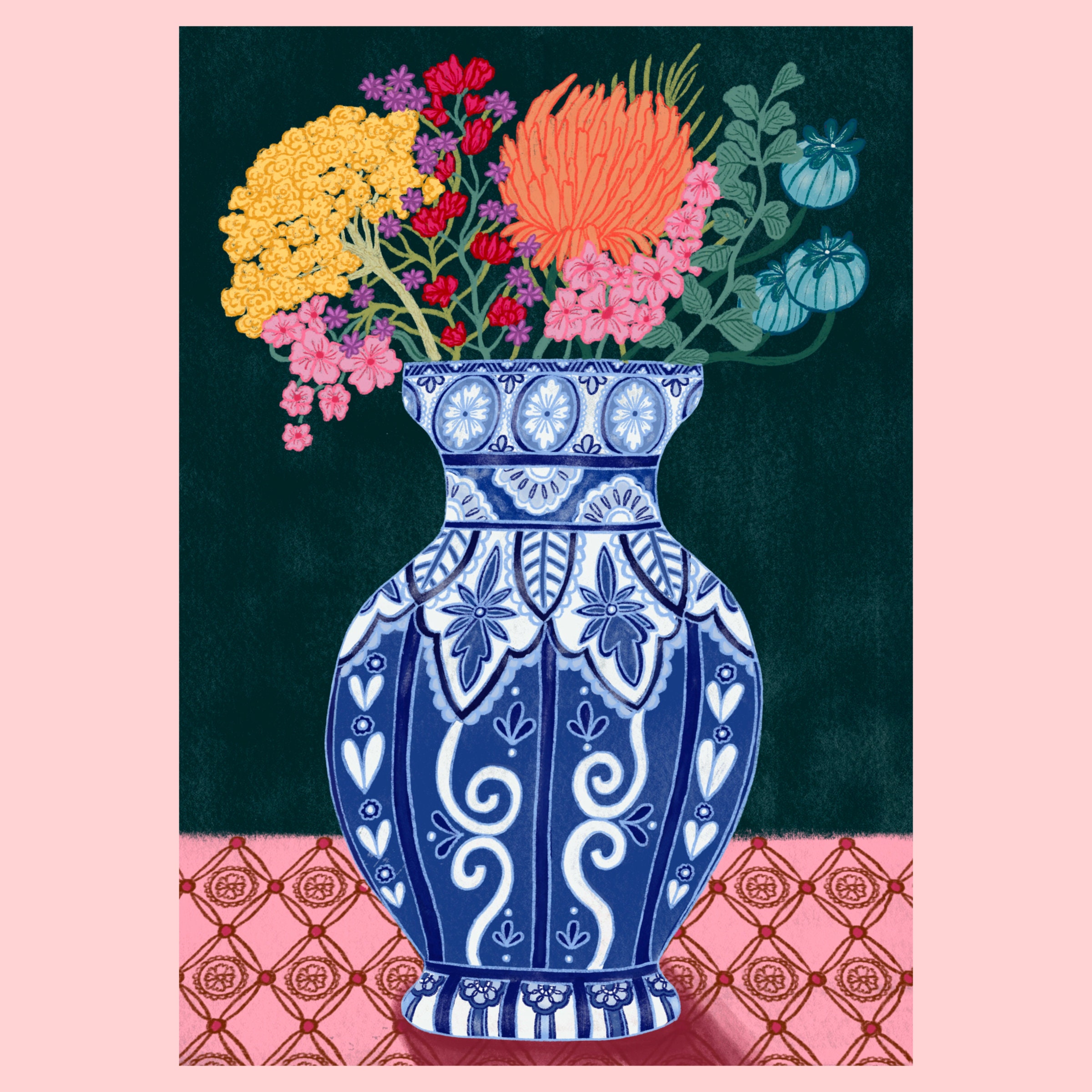 Flowers From the Garden Art Print -interior Print, Illustration, Wall ...