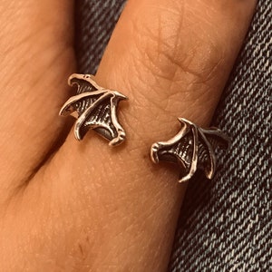 Bat rings/Sterling silver/vampire jewelry/Handmade solid S925/Unique punk gothic goth biker mens/Oxidized jewelry/Gift for him her