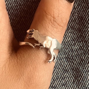 T-Rex Dinosaur ring//Handmade jewelry//Sterling silver Boho Thumb//Custom Boho ring//ladies dainty anniversary//love ring//Gift for her him