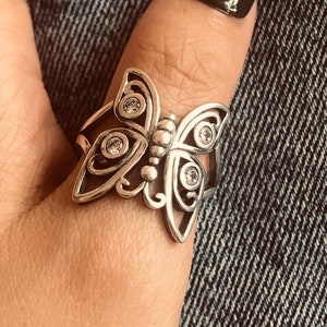 Butterfly Gemstone ring//zircon//Handmade jewelry//Sterling silver//Custom ring//Modern dainty anniversary //men women//Gift for her him