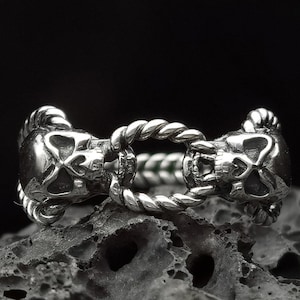Sterling silver ring handmade solid medieval 925 unique unisex men women punk gothic biker oxidized jewelry boyfriend gift her him