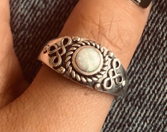 Handgemachte Opal Sterling Silber Ring