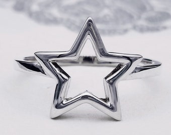 Stern-Midi-Ringe | S925 Sterling Silber | Boho-Chic-Schmuck | Einfacher Ring | Boho Silberringe | Minimalistisch | Knöchelring | Geschenk