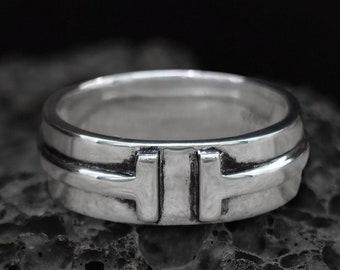 Handmade Sterling Silver Ring, Boho Thumb Ring, Modern Anniversary Gift