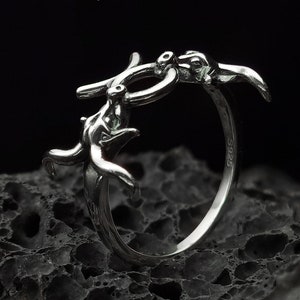 Bullfight Sterling silver ring handmade solid medieval 925 unique unisex men women punk gothic goth biker mens oxidized jewelry gift her him