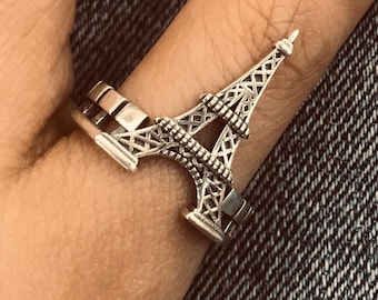 Handmade Sterling Silver Eiffel Tower Ring: Dainty Paris Jewelry