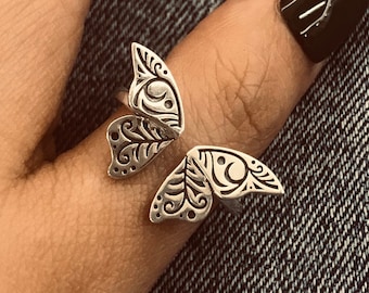 Handmade Sterling Silver Butterfly Ring - Dainty Anniversary Gift