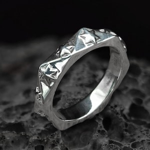 Stars ring//Handmade jewelry//Sterling silver Boho Thumb//Custom Boho ring//Modern ladies dainty anniversary//love ring//Gift for her him