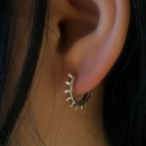 Punk Sterling Silver Hoop Earrings: Handmade Gothic Biker Jewelry