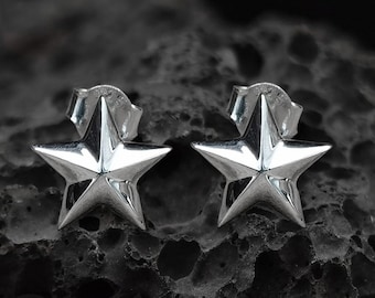 Handmade Sterling Silver Star Earrings: Modern Boho Jewelry