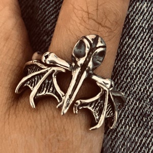 Gothic Ring Set /2 in 1 ring /925 sterling silver ring /2 pcs Silver ring set /Handmade /Punk Gothic Boho Rings /Gift for him her