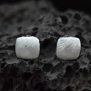Matte Stud Earrings//Handmade jewelry//Sterling silver Boho//Custom Boho Earrings//Modern dainty anniversary//Gift for her him