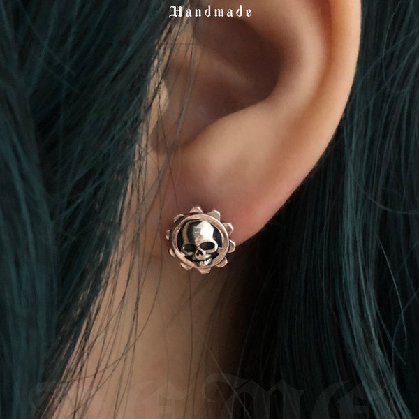 Skull Hand Sterling Silver Goth Earrings