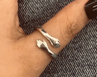 Hug ring//Handmade jewelry//Sterling silver//Custom silver ring//Modern dainty anniversary //silver ring men women//Gift for her him