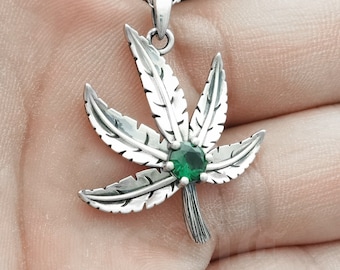 Sterling Silver Maple Leaf Necklace: Personalized Birthstone Pendant