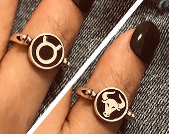 Handmade Taurus Ring: Sterling Silver Zodiac Jewelry