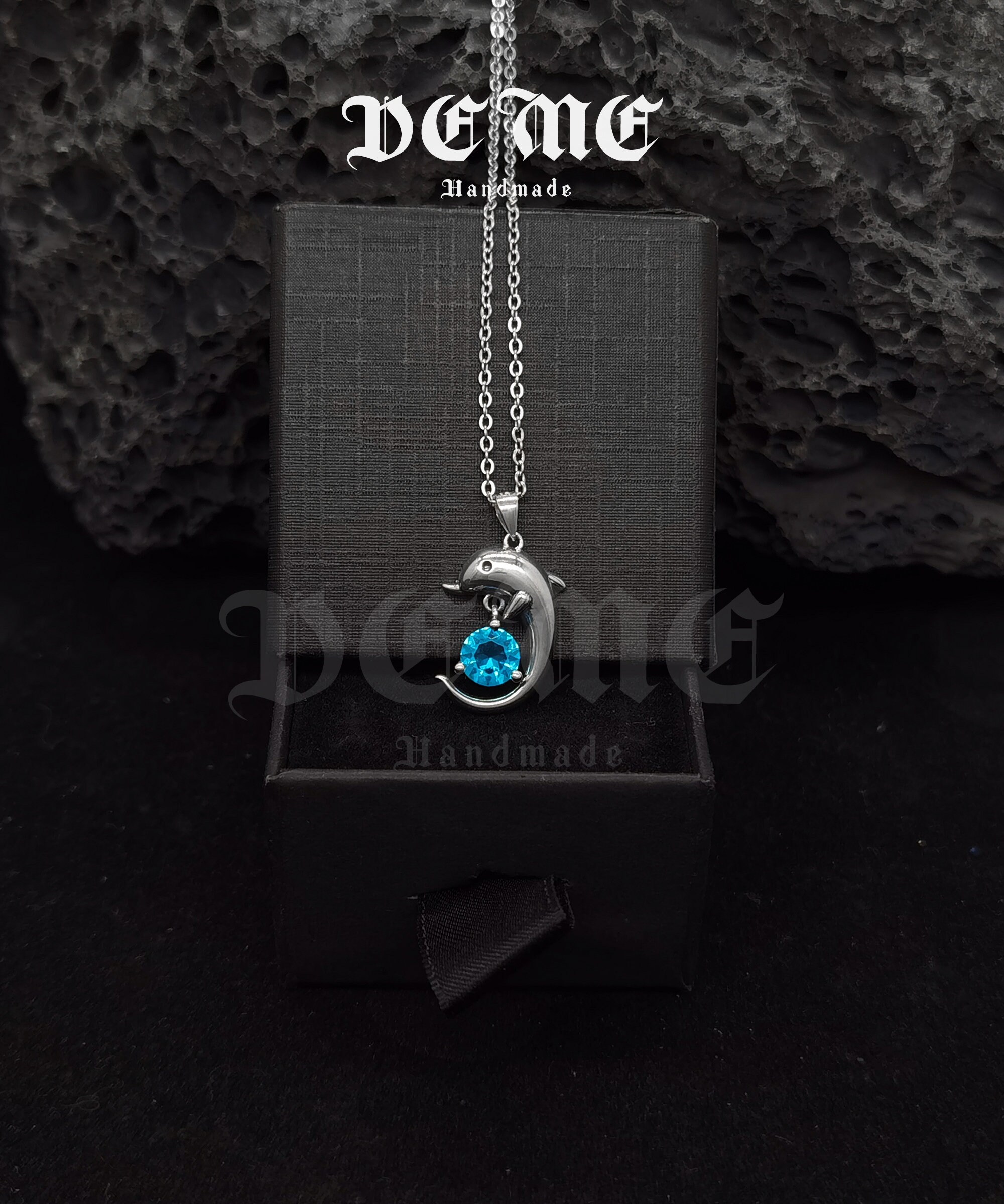 3 Ciondoli In Argento Placcato Con Tormalina Mistica Blu E Topazio &ndash; Collana Artigianale