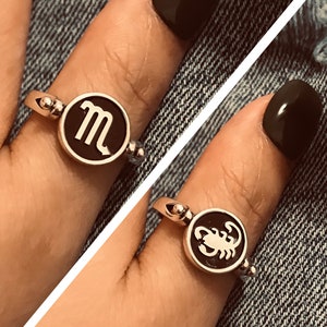 Scorpio ring//Handmade jewelry//Sterling silver//Custom silver ring//Modern dainty anniversary //silver zodiac ring men women//Gift for her