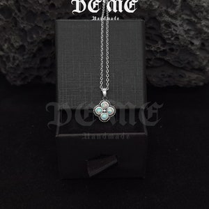 Boho Opal Necklace in Silver main image 1