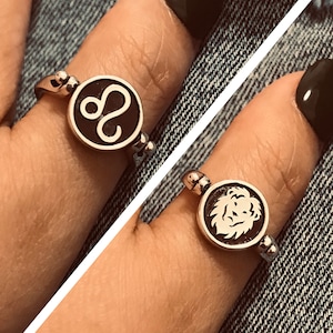 Anillo Leo // Joyería hecha a mano // Plata esterlina // Anillo de plata personalizado // Aniversario delicado moderno // Anillo del zodiaco de plata para hombres y mujeres // Regalo para ella