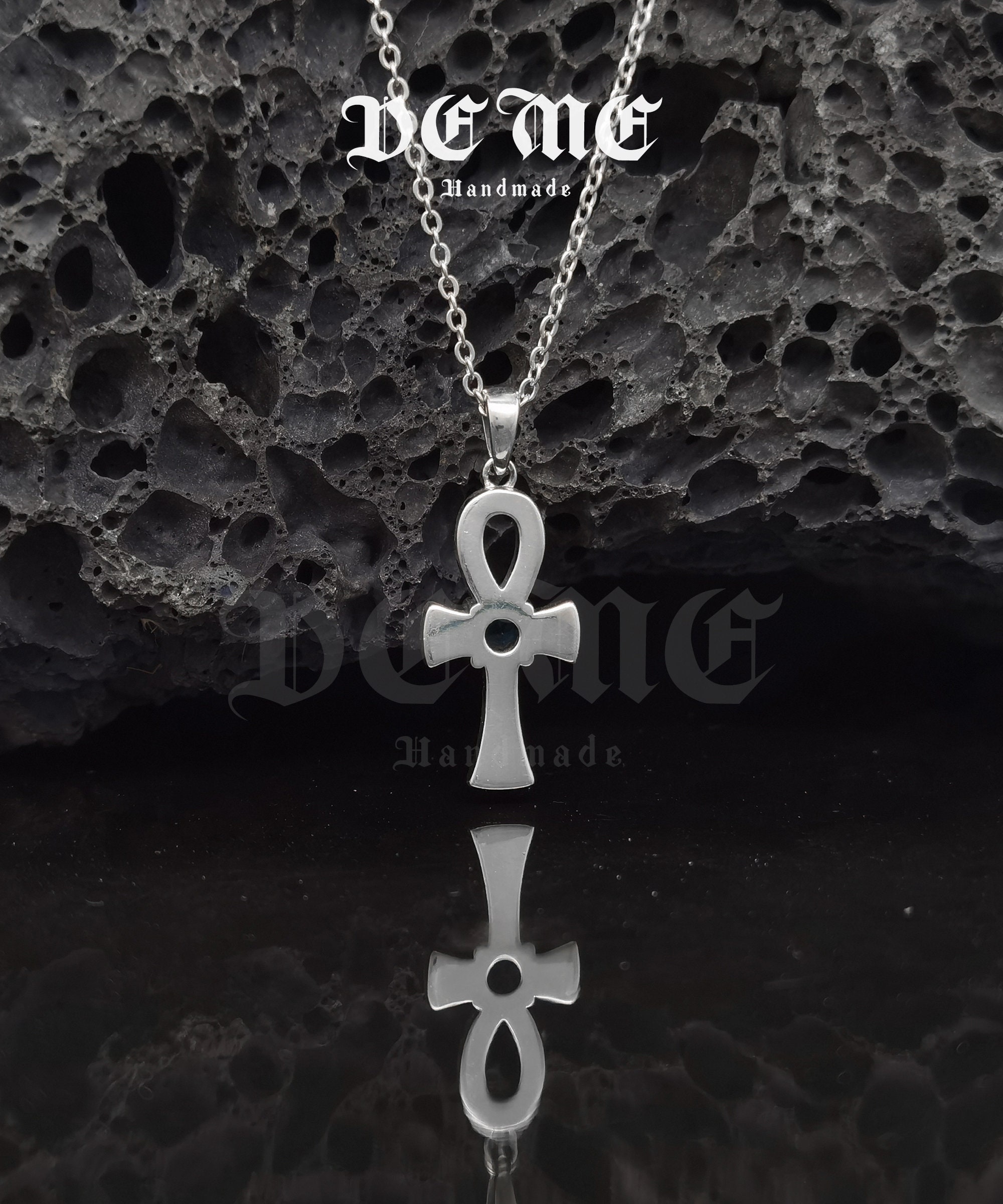 Croce argento 925 con strass e pietra verde | vendita online su HOLYART