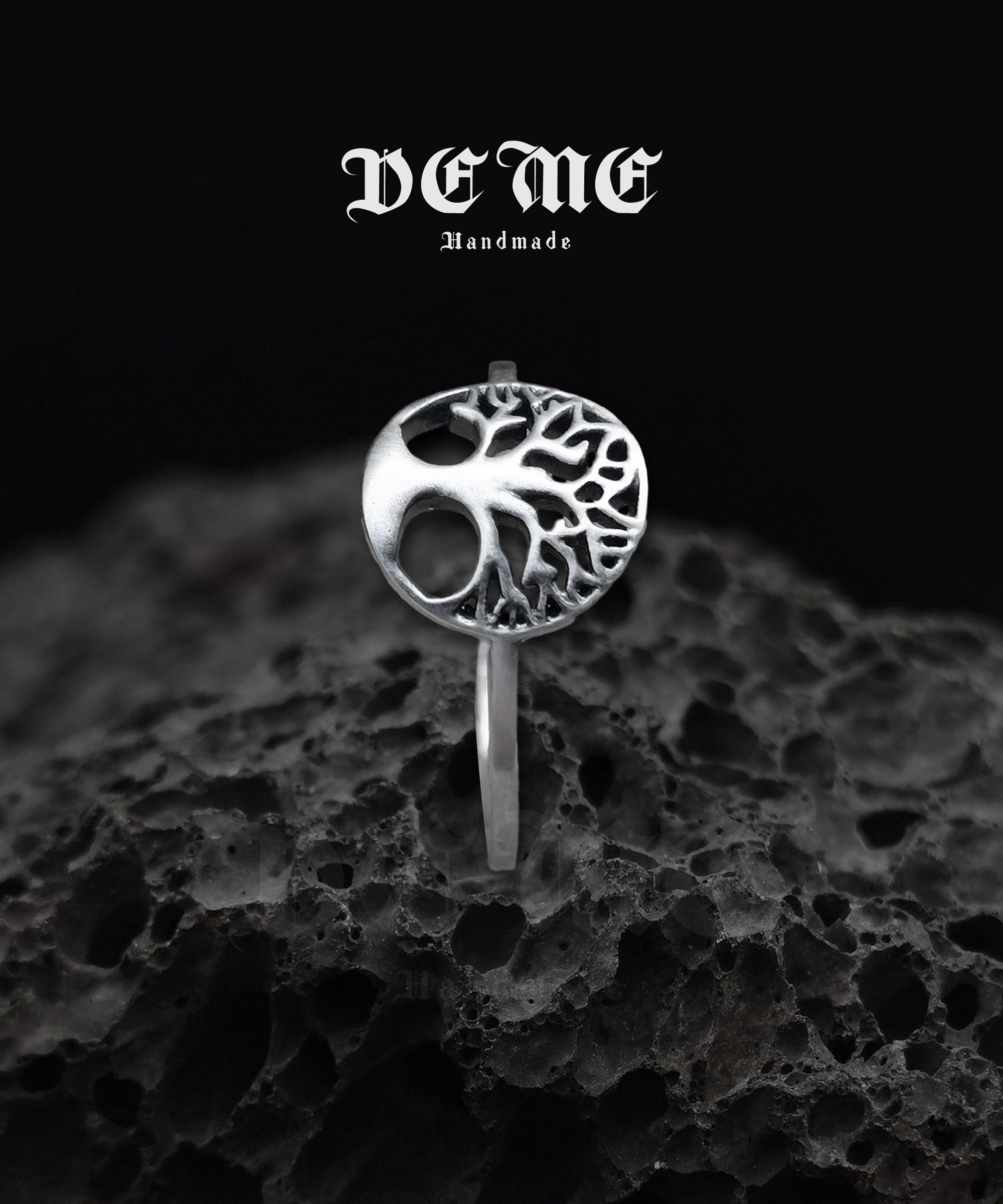 Handmade Sterling Silver Tree of Life Ring: Boho Thumb Ring - Etsy