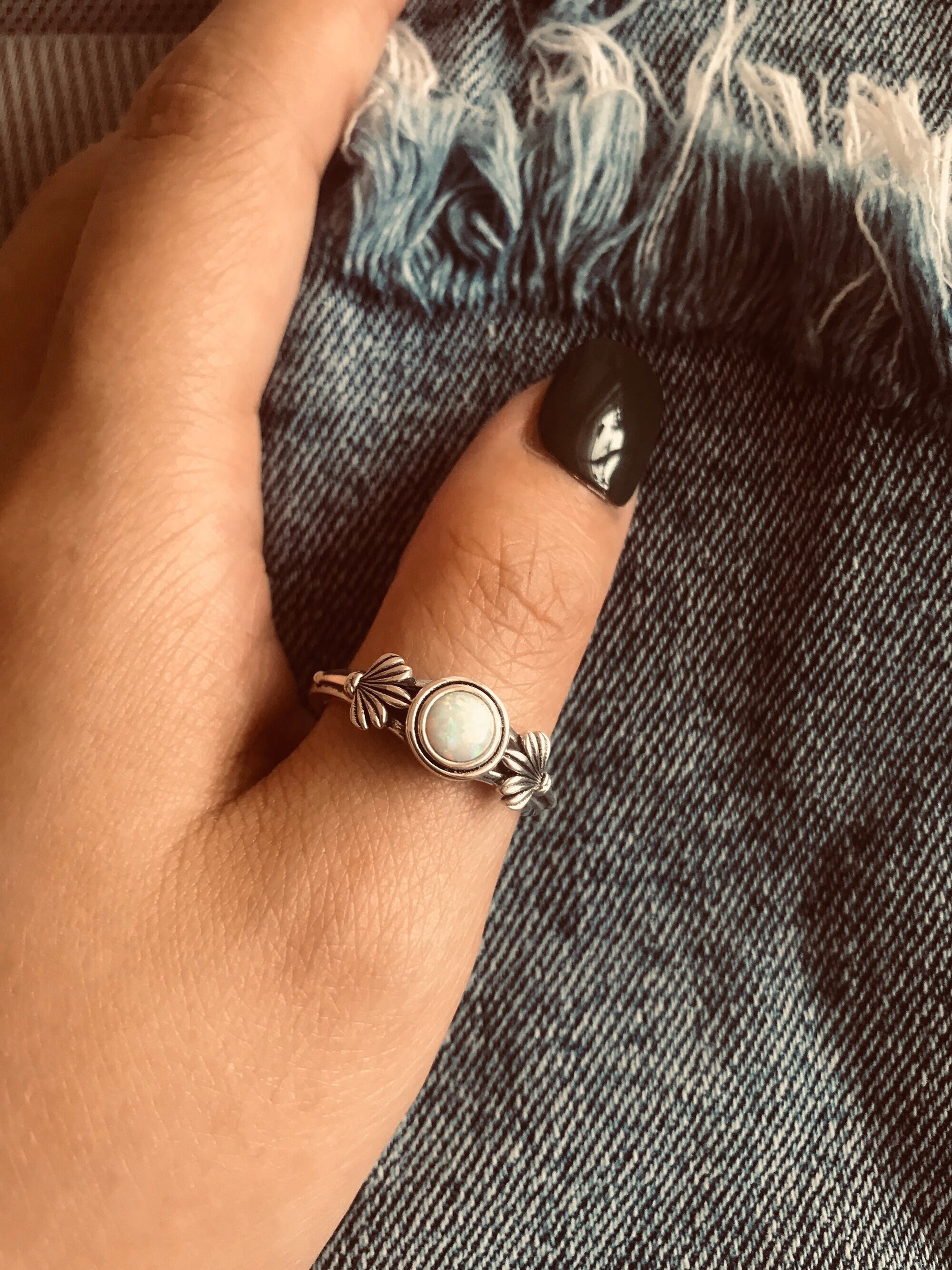 Gemstone Ring//opal//handmade Jewelry//sterling Silver//custom 