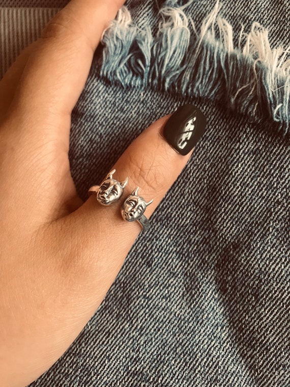 Demons Ring// Sterling Silver// Handmade Solid S925//unique Punk