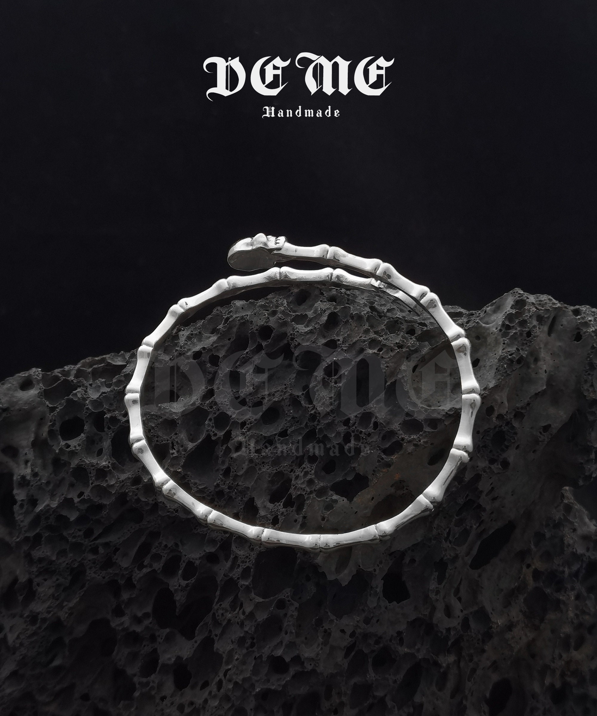 ONEFINITY Bracciale Teschio Gotico In Argento Sterling 925 - Catena Regolabile 20,3+5,1cm - Regalo Unisex - 2
