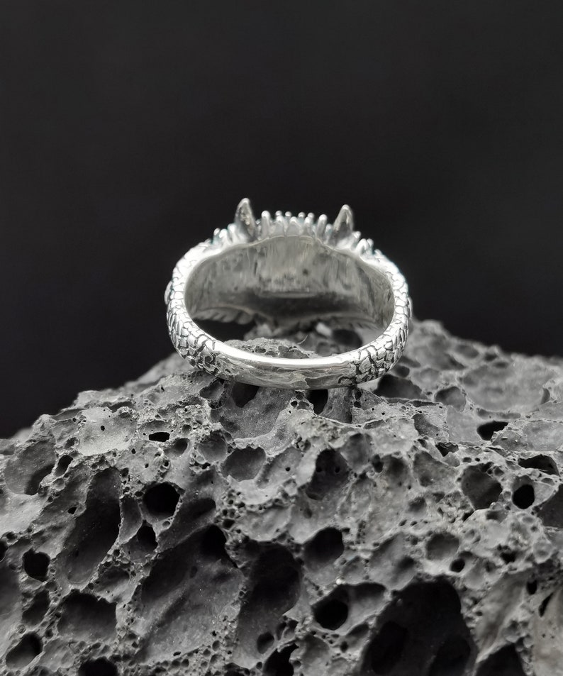 Lizard Sterling silver ring handmade solid medieval 925 unisex punk gothic biker oxidized couple ring set gift for him her personalized