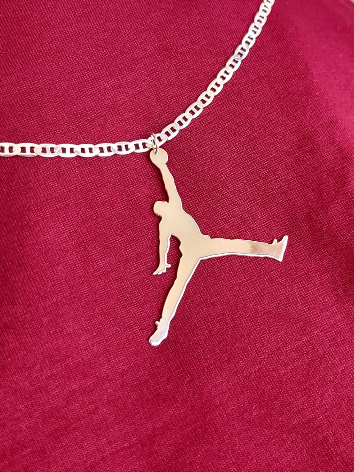 Michael Jordan Pendant With Necklace Sterling Silver 925 NBA Etsy