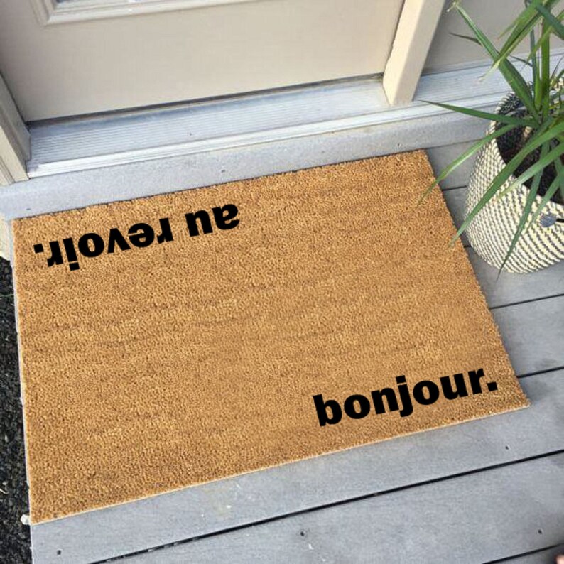 Bonjour Au Revoir Funny Doormat Symbol Felicia Wall Art Etsy