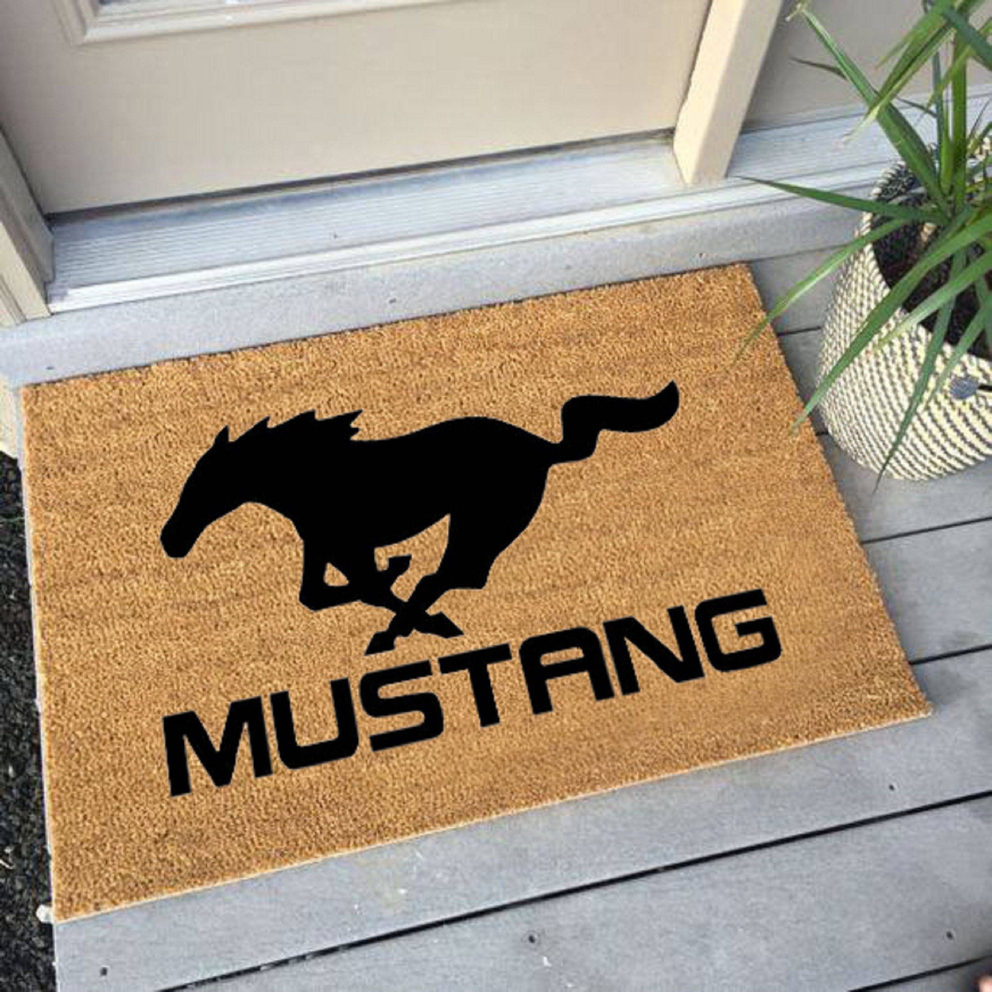 Ford Mustang Cars Logo Doormat Personalized Unique Rugs Gift Etsy