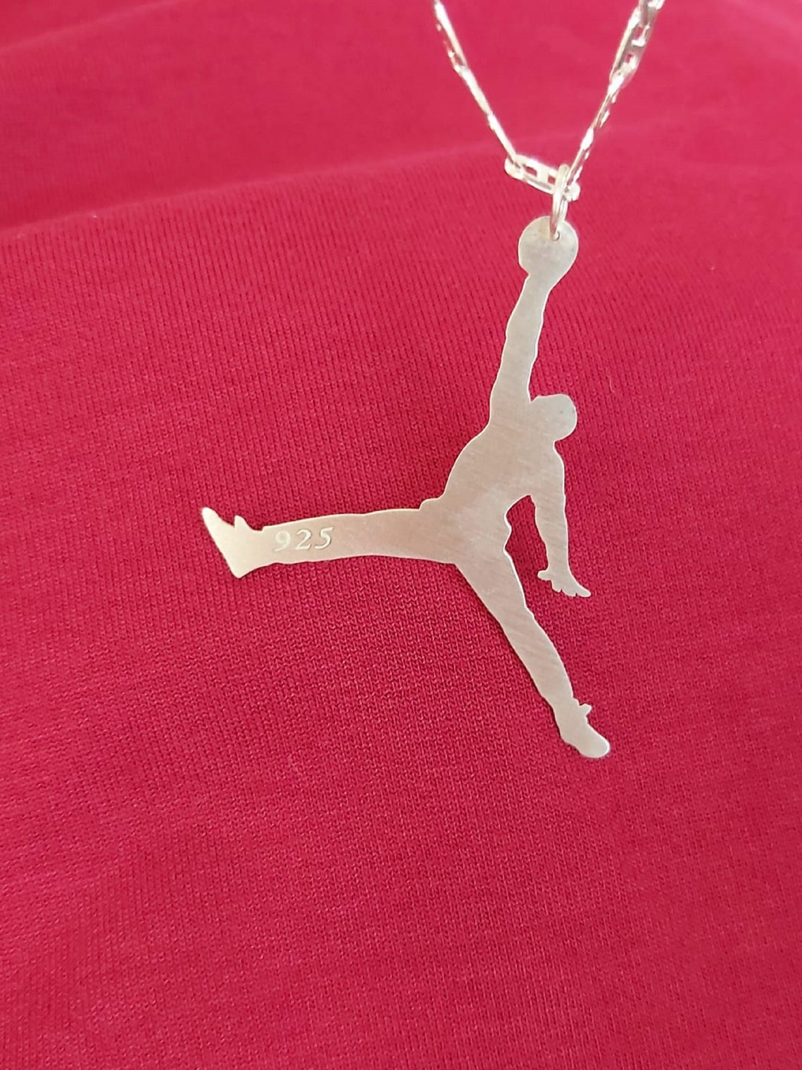Michael Jordan Pendant With Necklace Sterling Silver 925 NBA Etsy