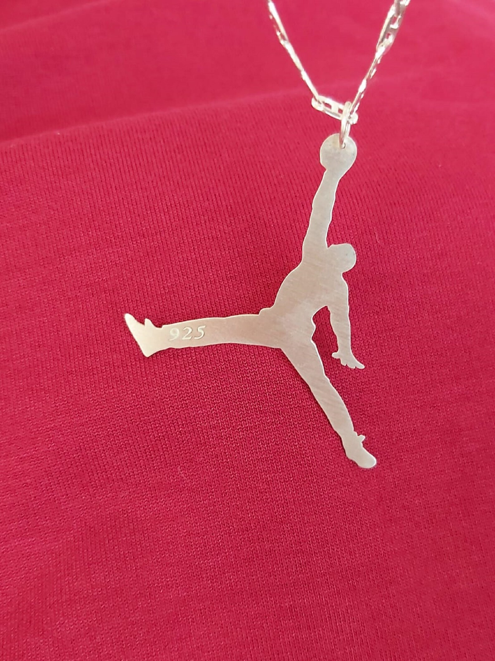 Michael Jordan Pendant With Necklace Sterling Silver 925 NBA Etsy