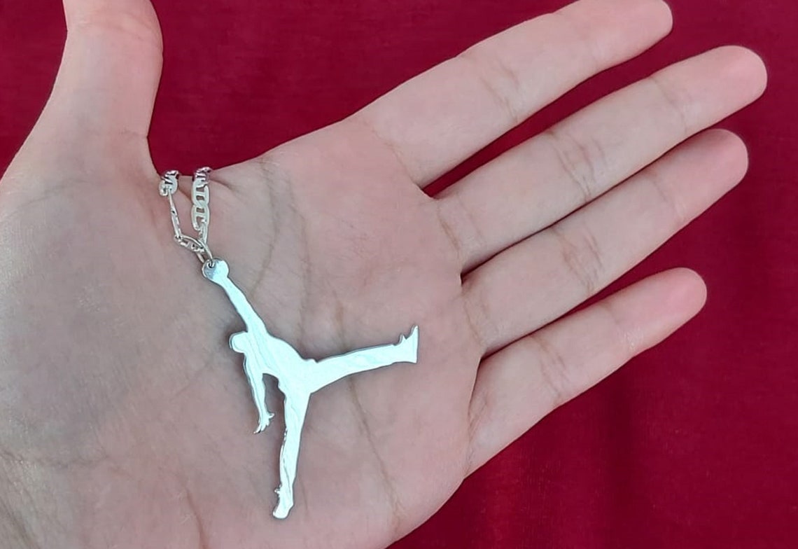 Michael Jordan Pendant With Necklace Sterling Silver 925 NBA Etsy
