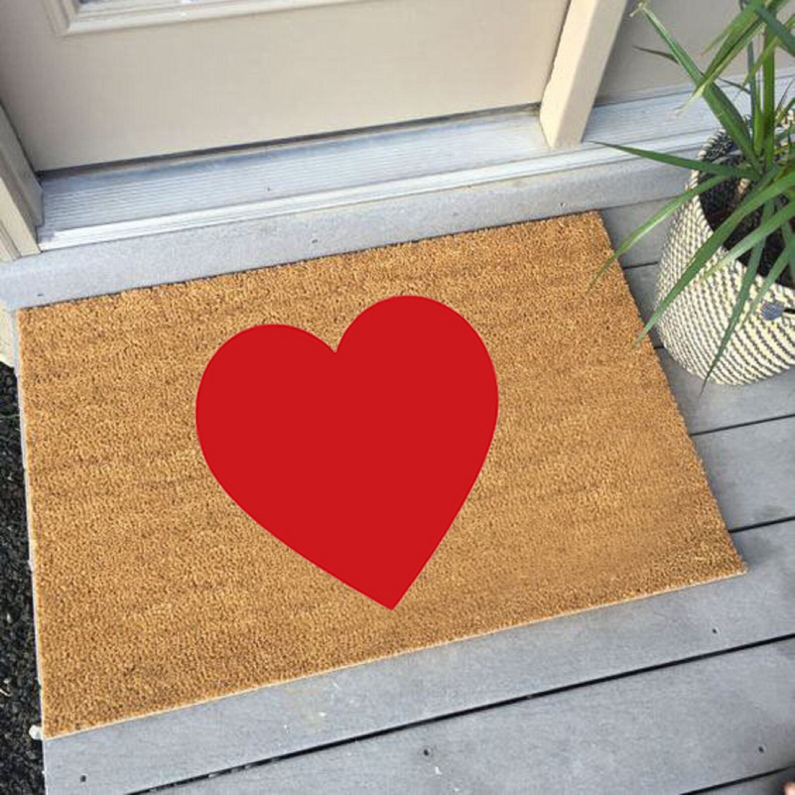 LOVE Doormat Figure Valentine's Day Gift Red Heart Coir Etsy