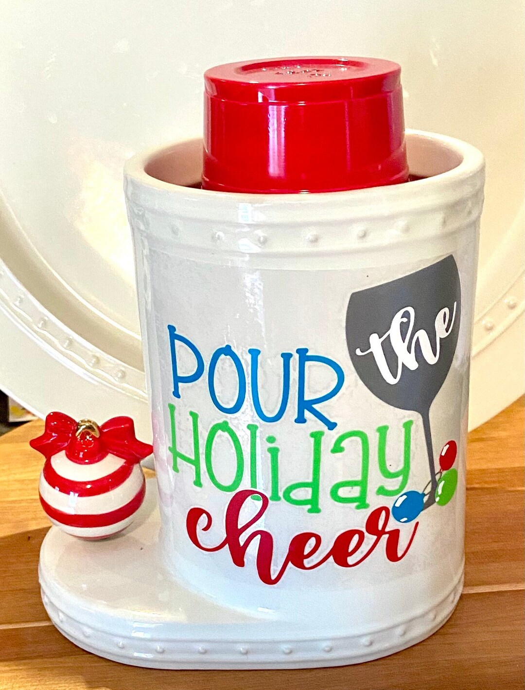 Pour the Holiday Cheer Decorative CLING for Nora Fleming Utensil Crock