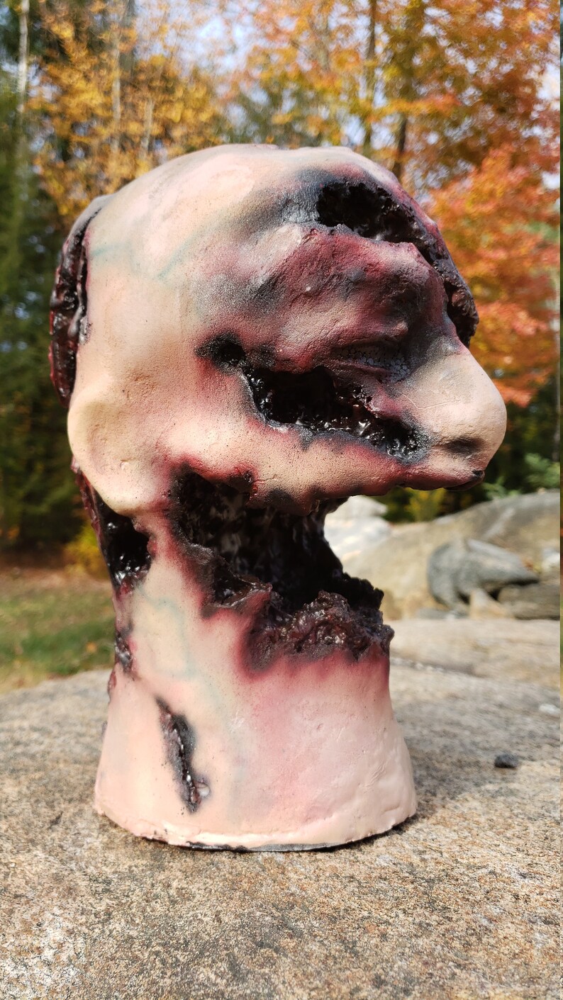 Zombie Head plastic resin Halloween prop. perfect on a dummy. Etsy