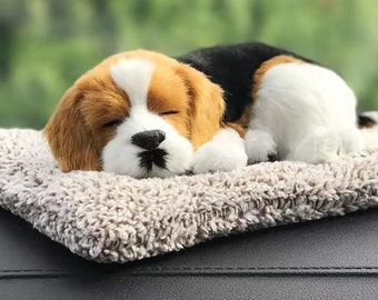 Realistisches schlafendes Hundewelpen-Spielzeug, Car Dash Panda mit Aktivkohle zur Dekoration, Autozubehör